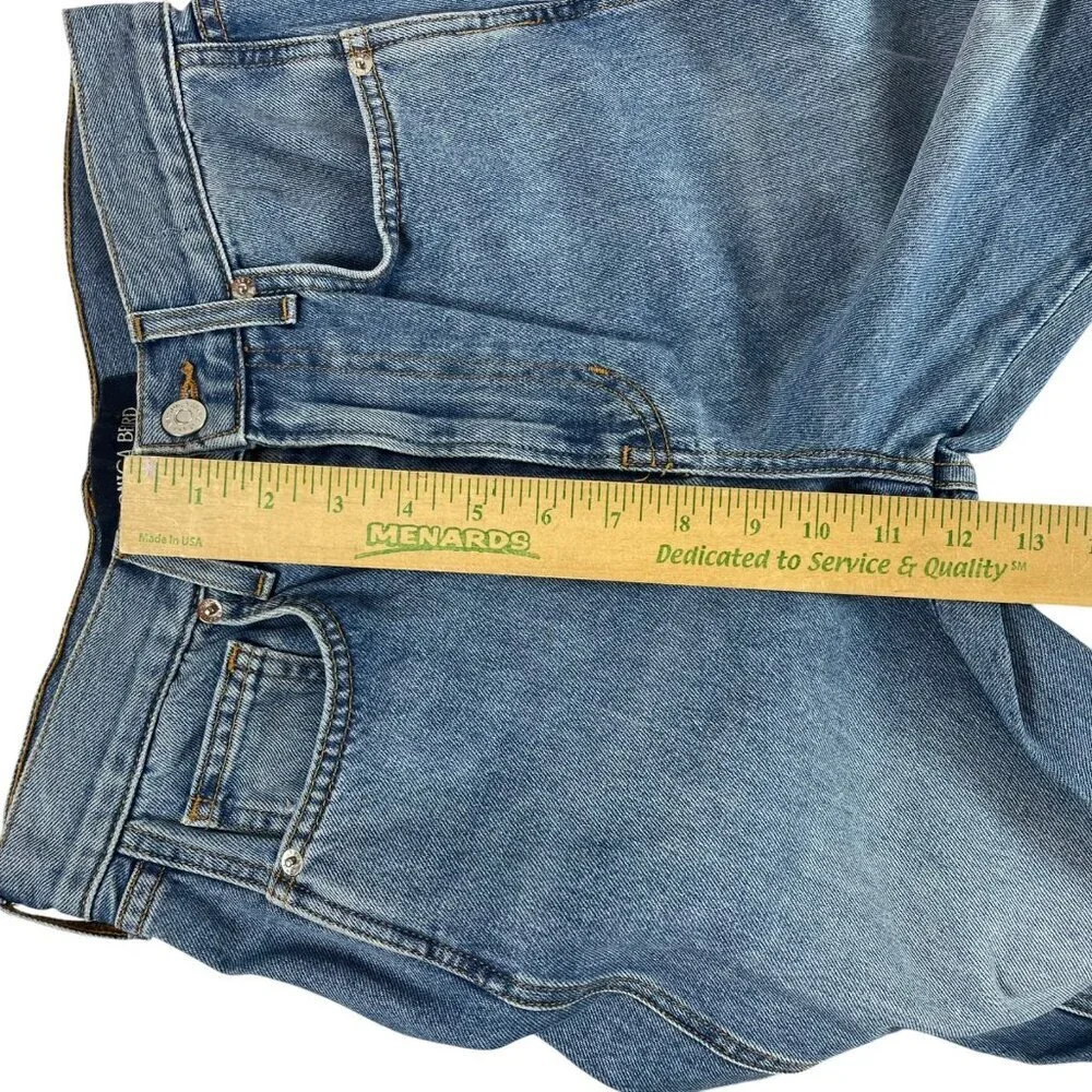 Veronica Beard Taylor Wide Leg Crop Jeans Womens 27 High Rise Blue Raw Hem - Picture 9 of 12